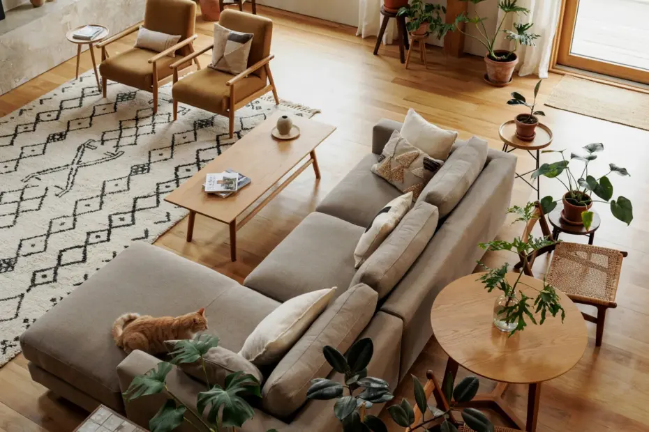 Cozy Living Room with Plants | Airy White Walls & High Ceilings | New Zealand Factory Conversion