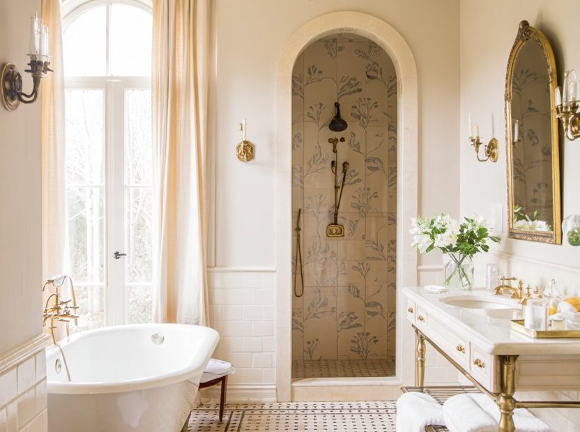 Luxury Basketweave Mosaic Tile Bathroom Design Ideas