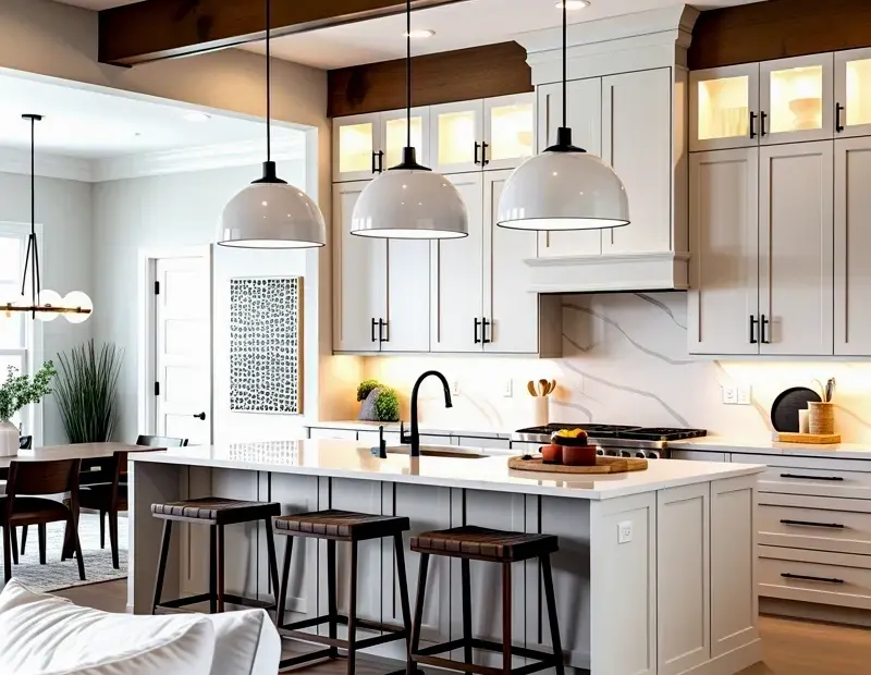 Fall home tour: modern open concept kitchen and living room
